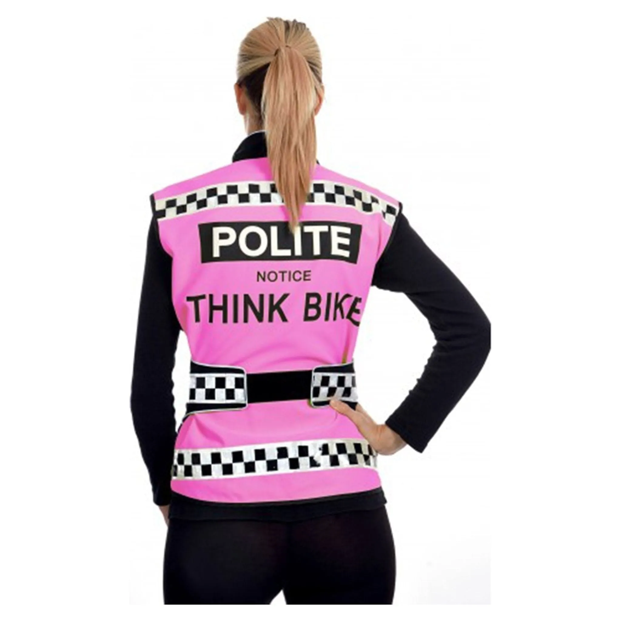 Equisafety POLITE Think Bike Pink Hi Vis Waistcoat - PINK