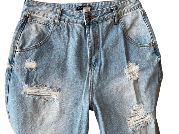 Fashion Nova High Rise Distressed Jeans
