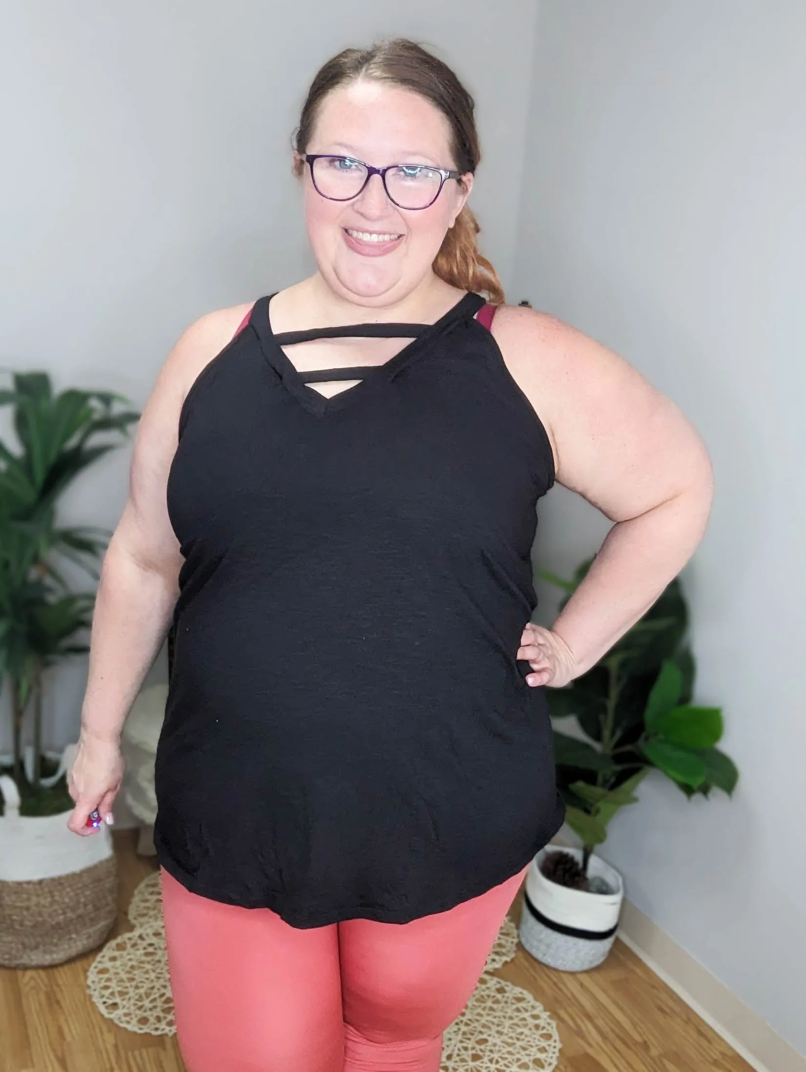 Flirty Front Strappy Tunic Tank (2 COLORS)
