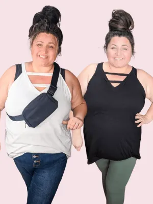 Flirty Front Strappy Tunic Tank (2 COLORS)