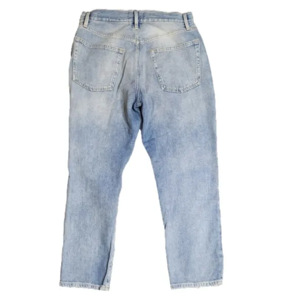 Frame Le Original Jeans Straight Leg High Rise Distressed Size 30