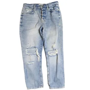 Frame Le Original Jeans Straight Leg High Rise Distressed Size 30