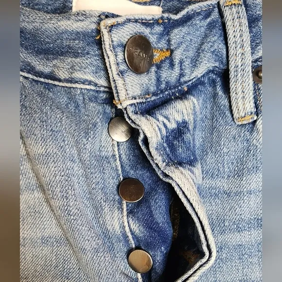 Frame Le Original Jeans Straight Leg High Rise Distressed Size 30