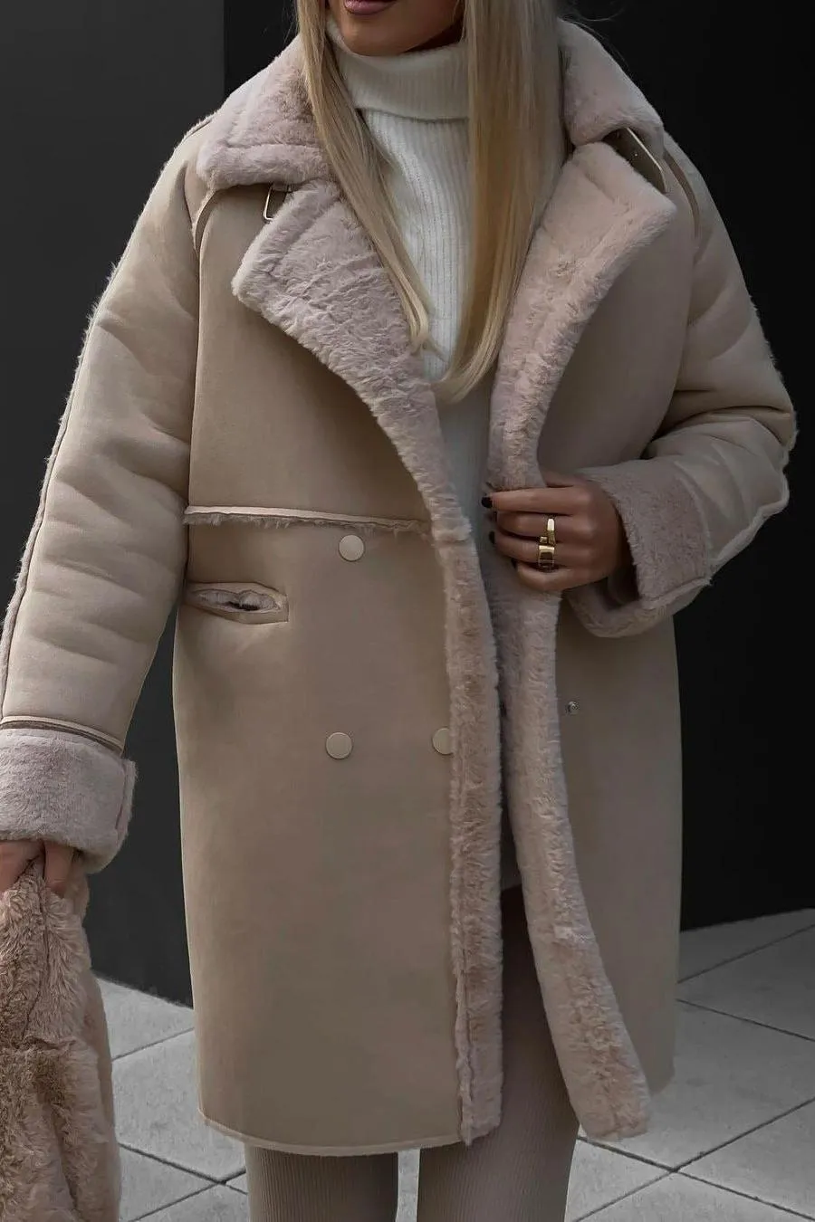 Furry Suede long Coat