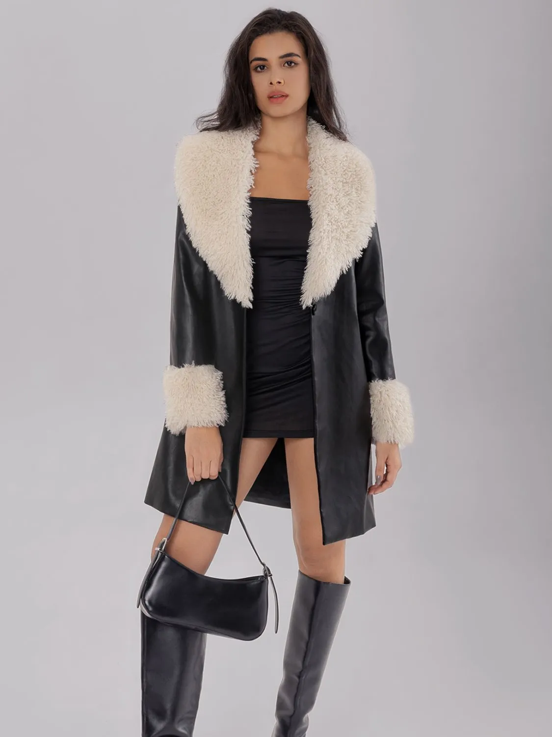 Fuzzy Long Sleeve Coat