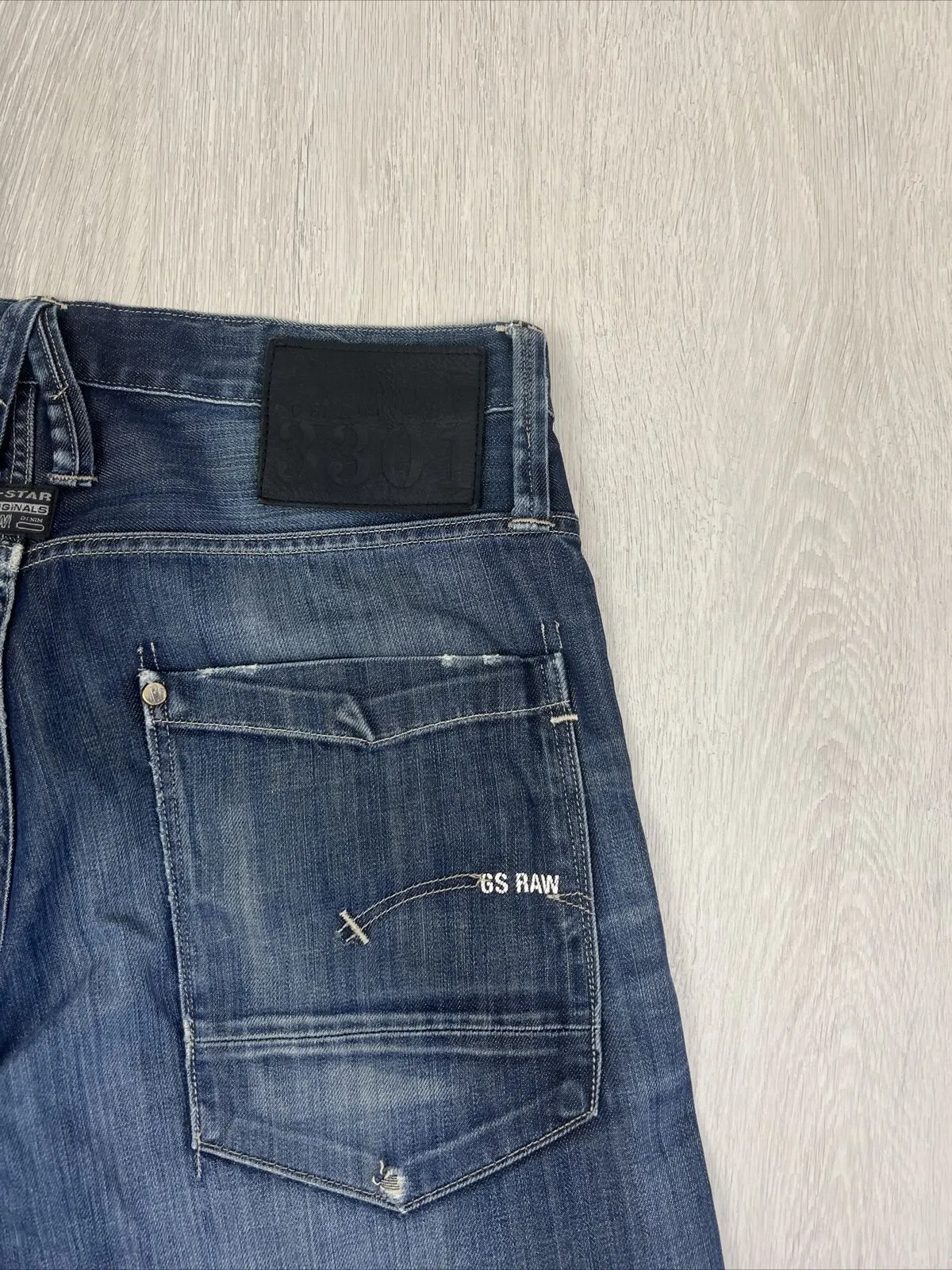 G-Star Mens Slim Denim Jeans 3301 Size 33/34