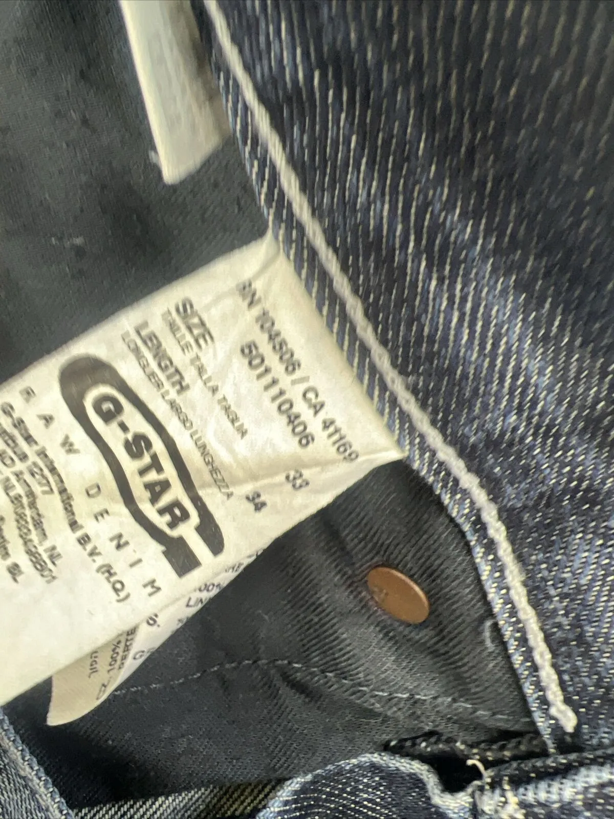 G-Star Mens Slim Denim Jeans 3301 Size 33/34