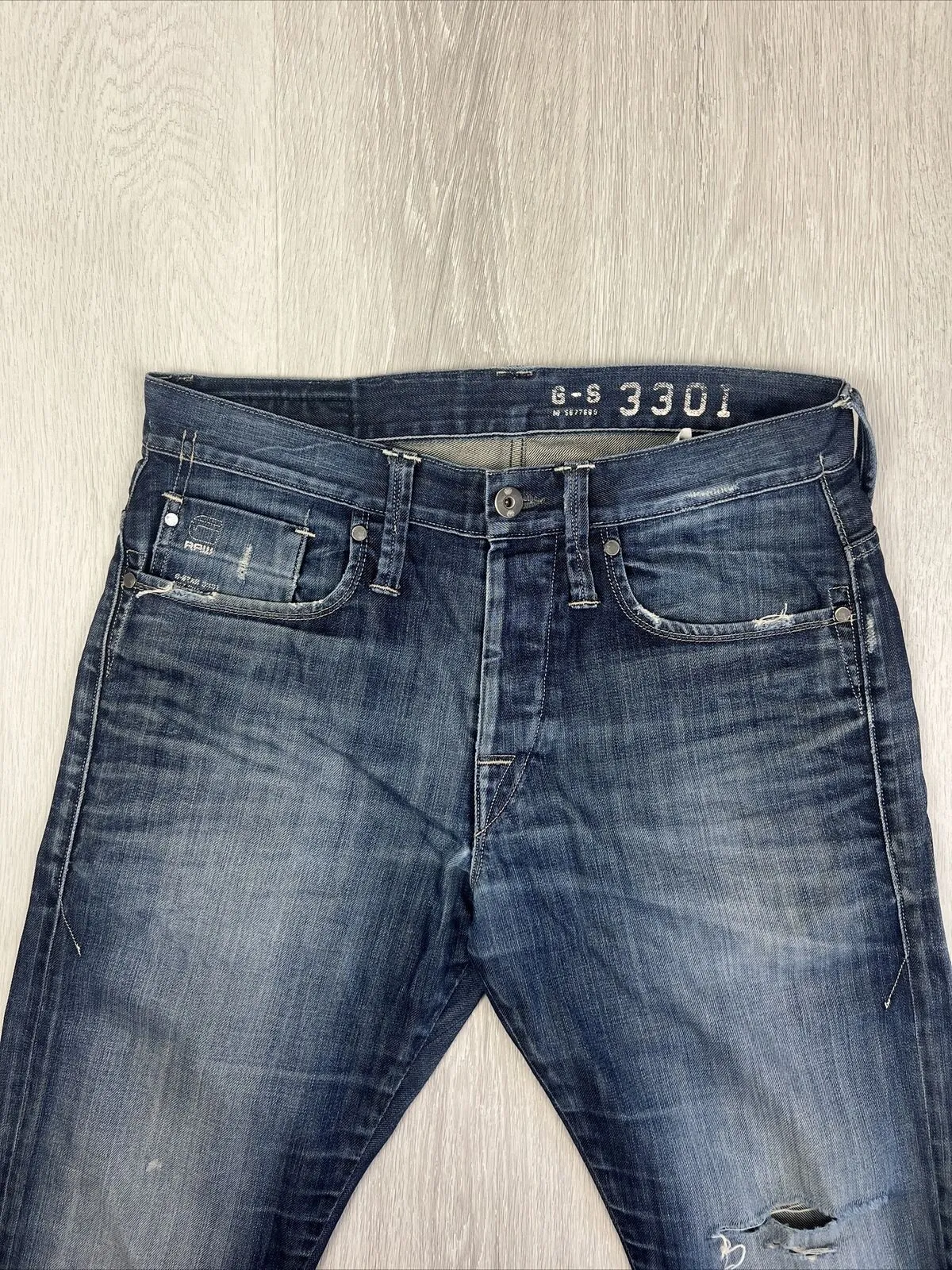 G-Star Mens Slim Denim Jeans 3301 Size 33/34
