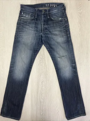 G-Star Mens Slim Denim Jeans 3301 Size 33/34