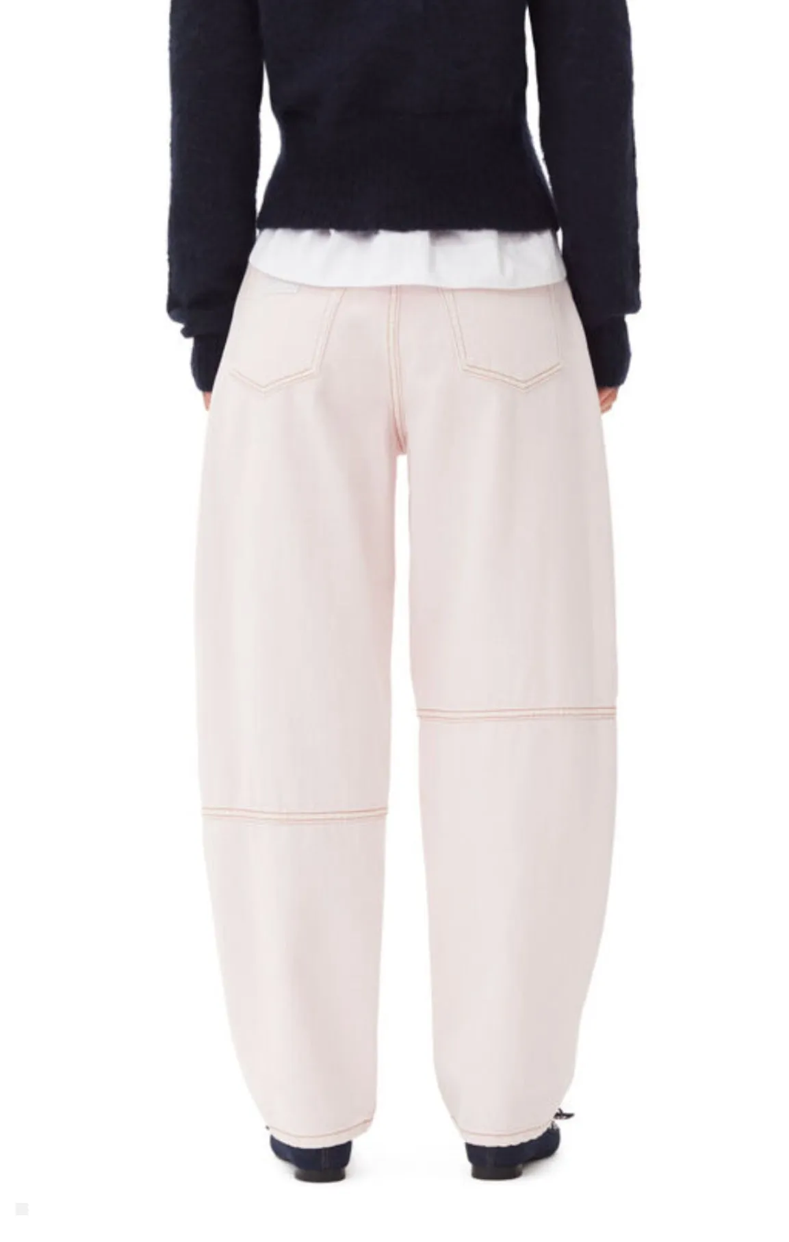 Ganni Overdyed Denim Stary in Chalk Pink