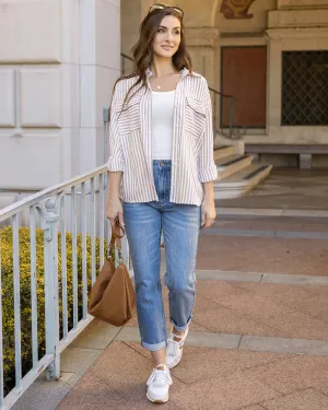 Grace & Lace High-Rise Non-Distressed Girlfriend Jeans - Mid-Wash