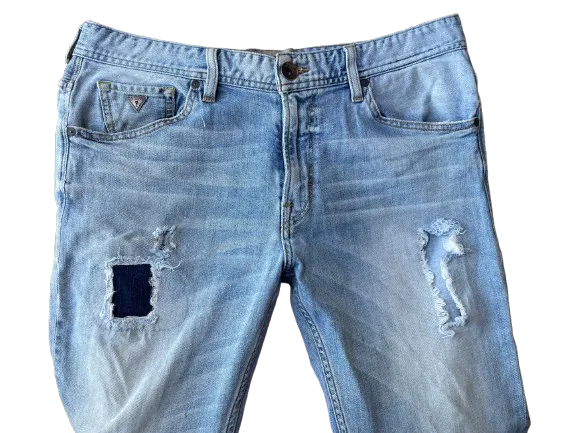 GUESS Regular Straight Distressed Jeans
