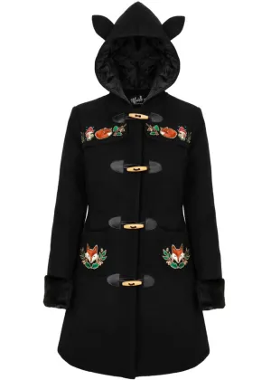 Hell Bunny Basil Fox 60's Coat Black