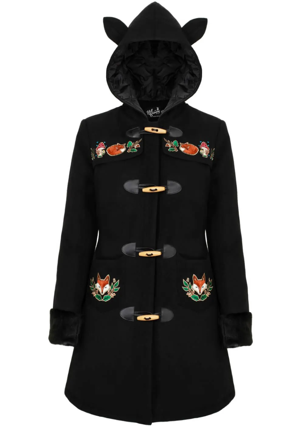 Hell Bunny Basil Fox 60's Coat Black