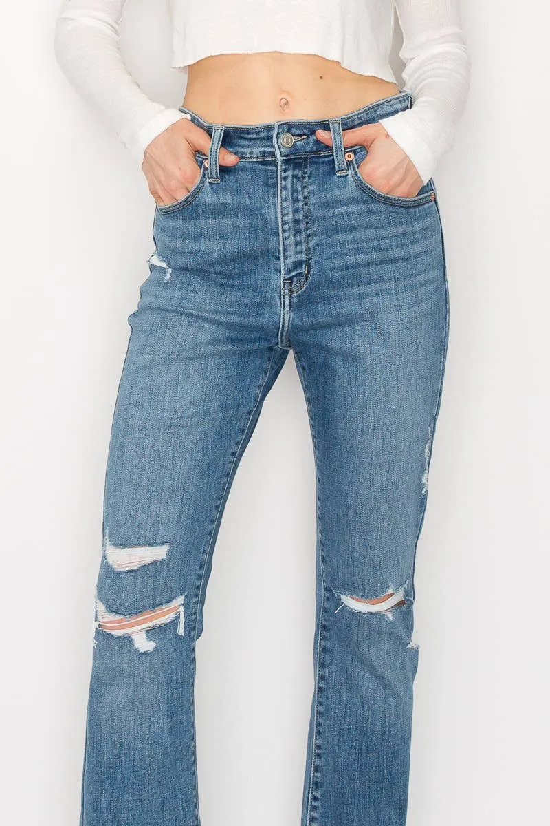 High Rise Skinny Bootcut Jean with Release Hem