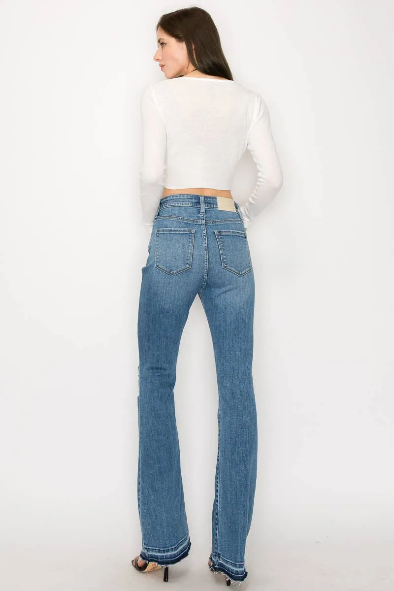 High Rise Skinny Bootcut Jean with Release Hem