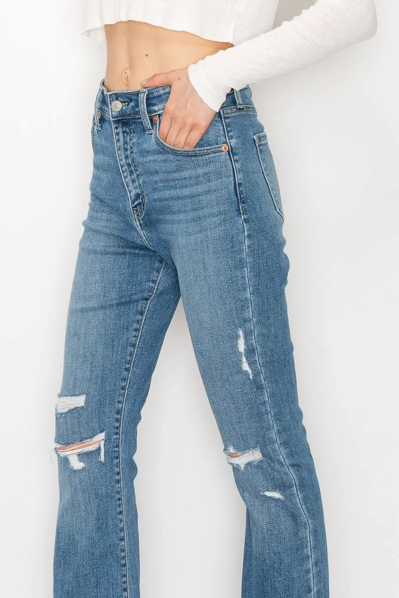 High Rise Skinny Bootcut Jean with Release Hem