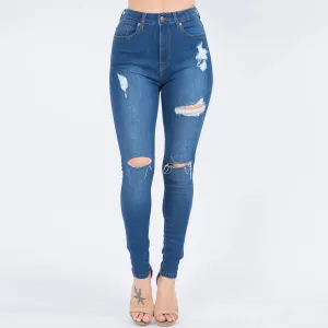 High Waist Distresed Skinny Jeans