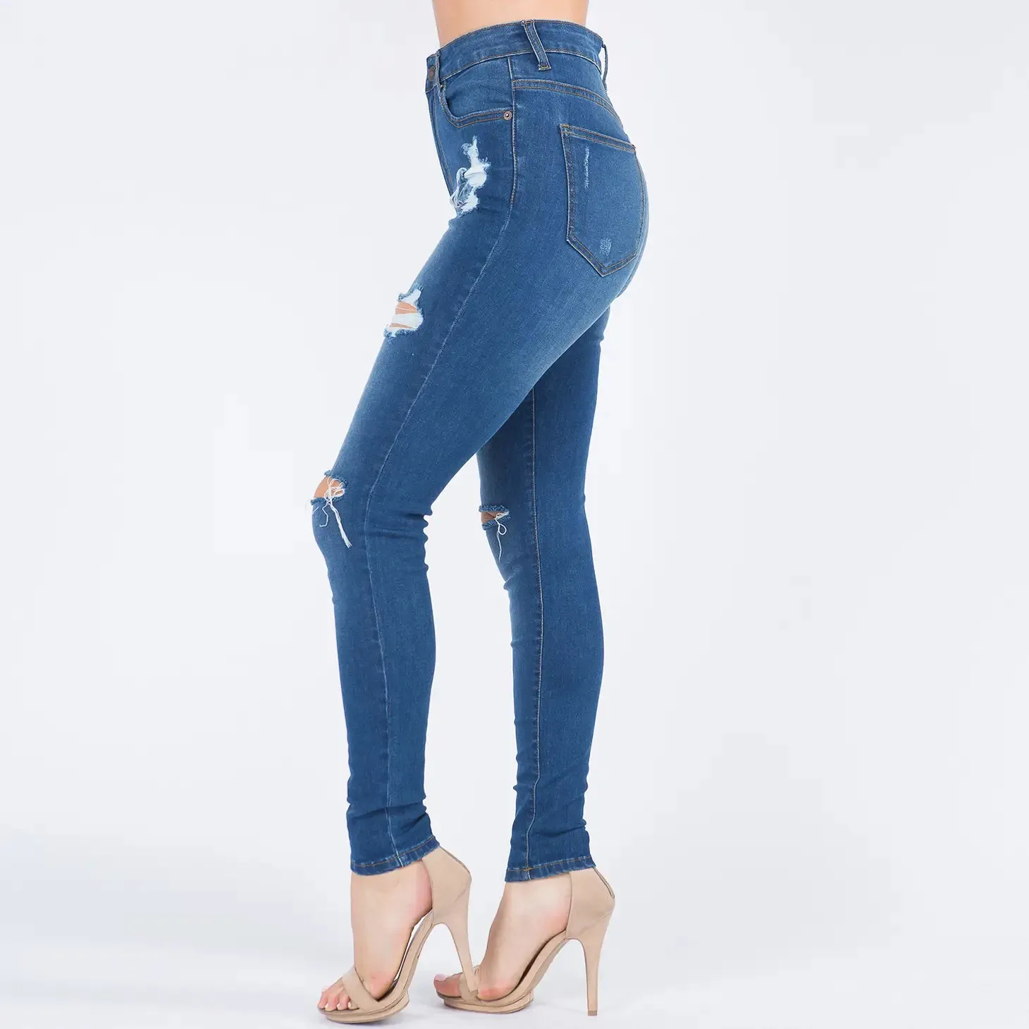 High Waist Distresed Skinny Jeans