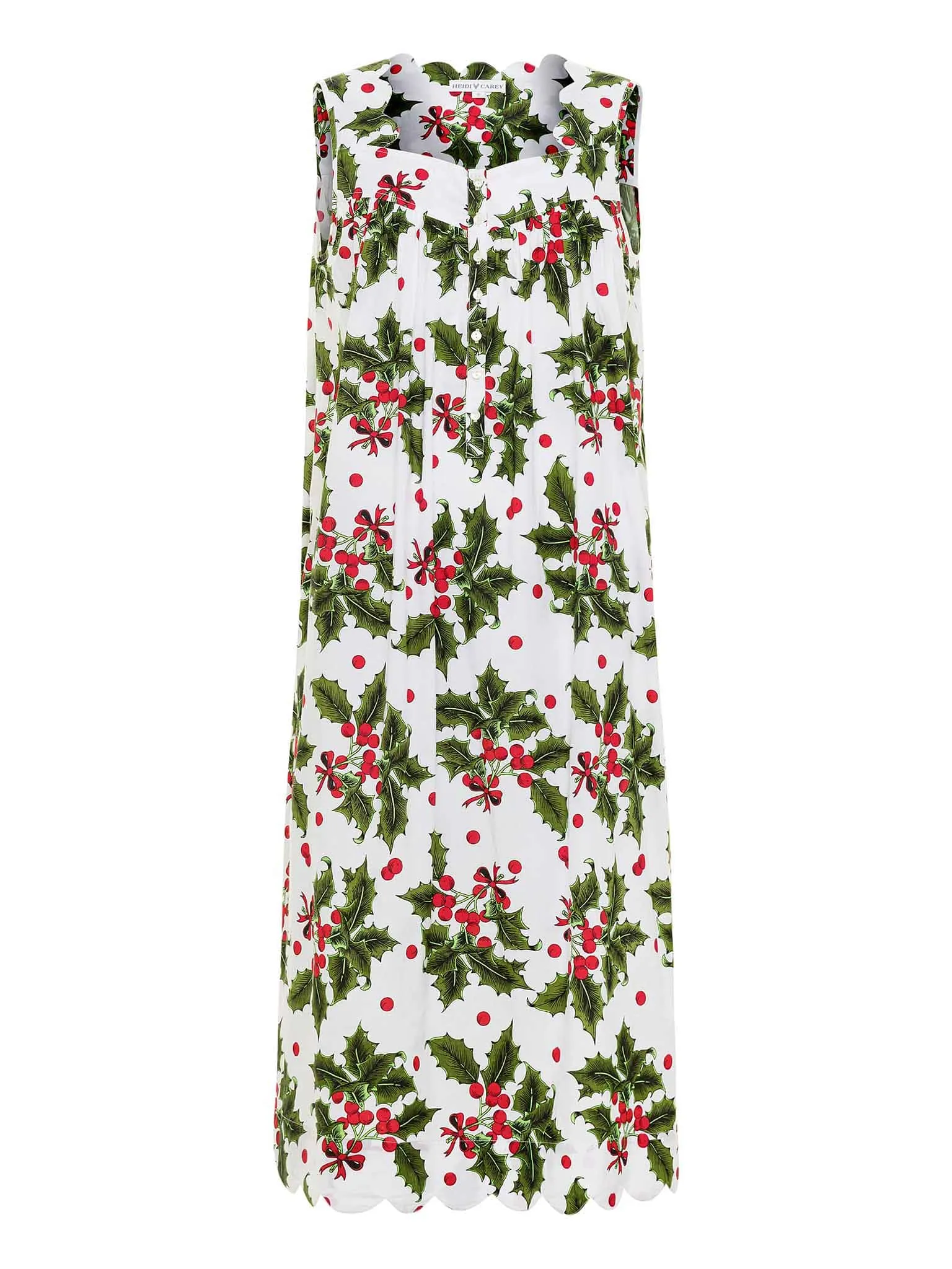 Holiday Print Gathered Nightgown