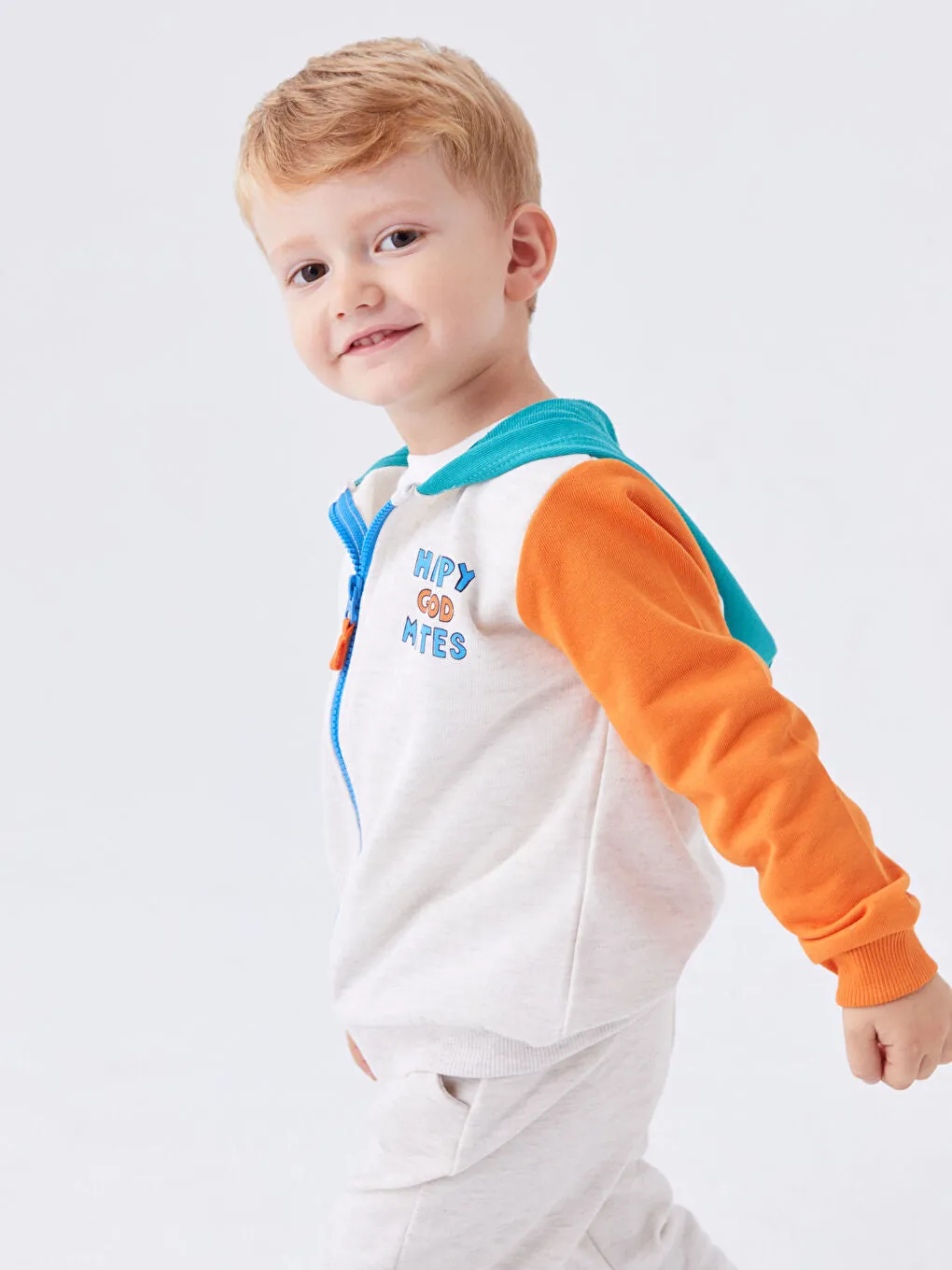 Hooded Long Sleeve Baby Boy Zipper Sweatshirt