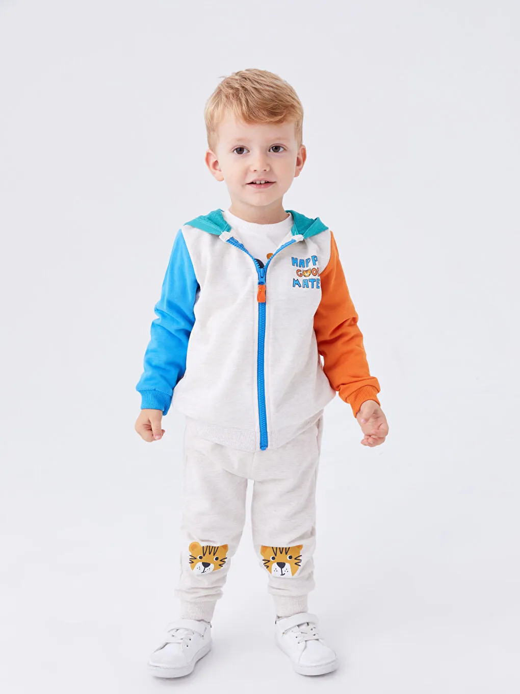 Hooded Long Sleeve Baby Boy Zipper Sweatshirt