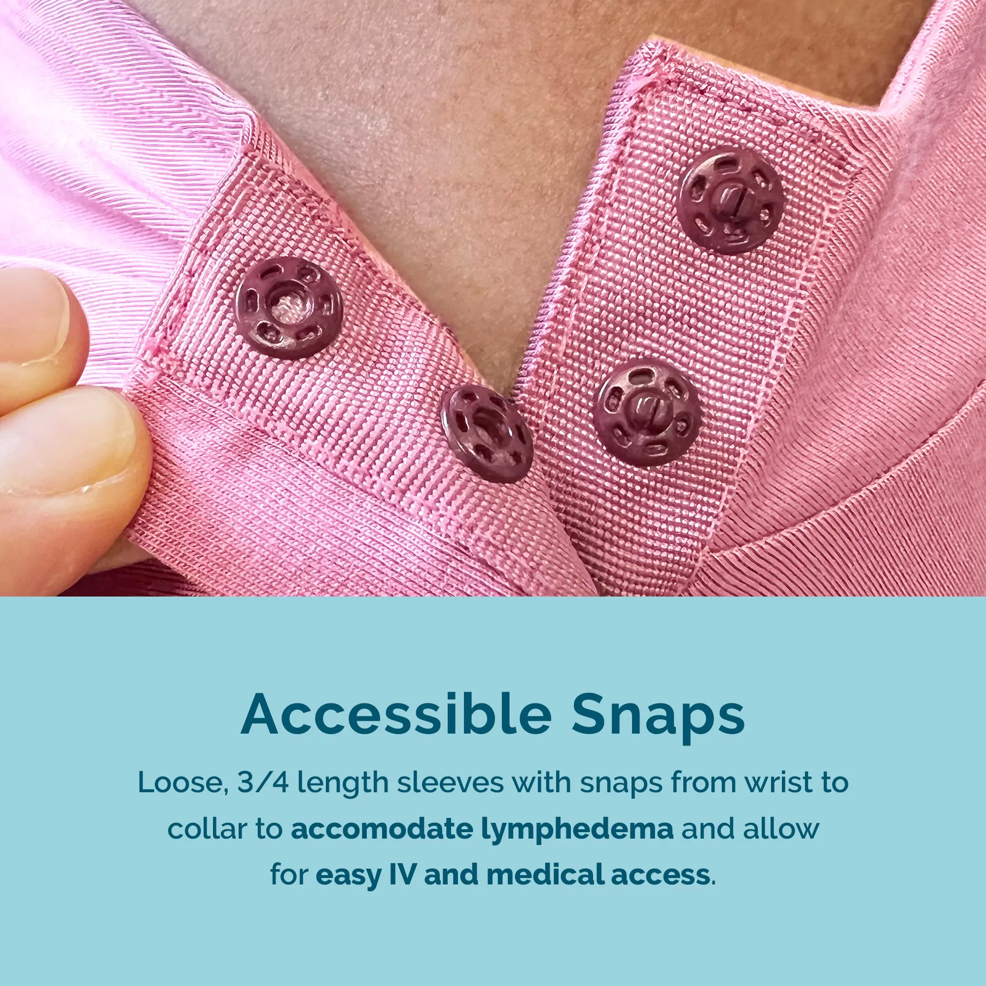 Hospital Gown with Snap Sleeves in Cornflower Blue