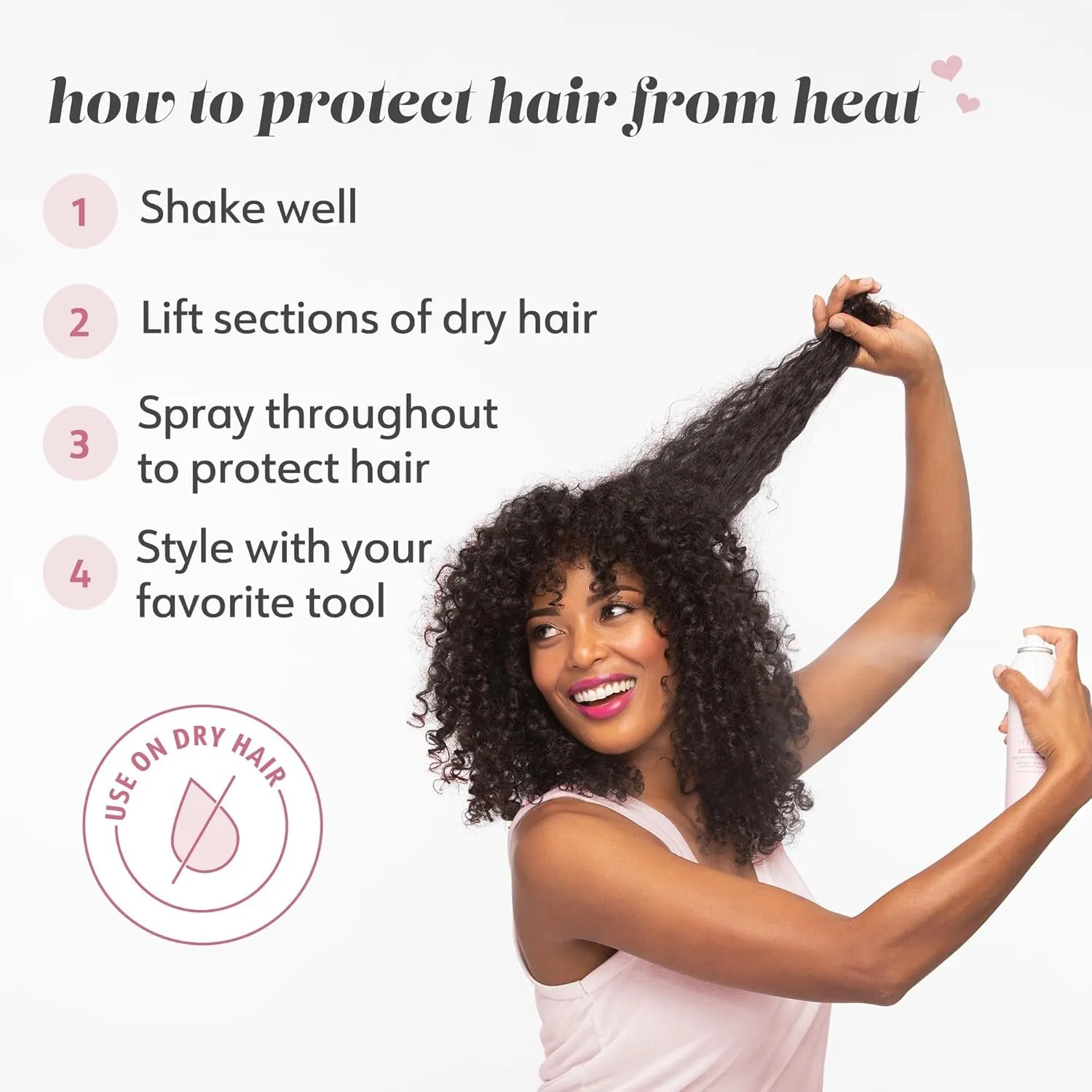 Hot Toddy Heat Protectant Mist Blanc Scent - Travel Size | Lightweight Heat Protectant for Hair Protects from Heat & Styling with Curling, Straightening and Styling Irons