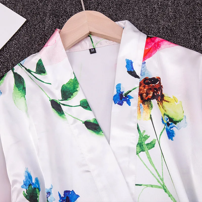 Ice Silk-Feel Thin Summer Robe