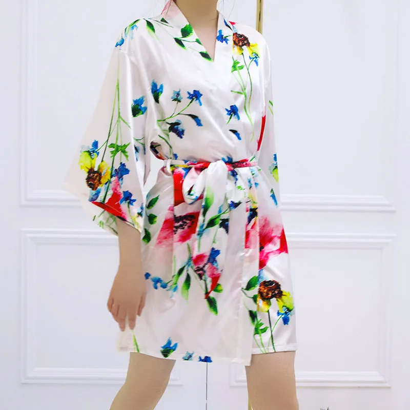 Ice Silk-Feel Thin Summer Robe