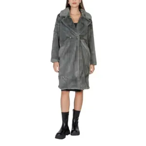 Ichi Women's Green Long Lapel Collar Jacket