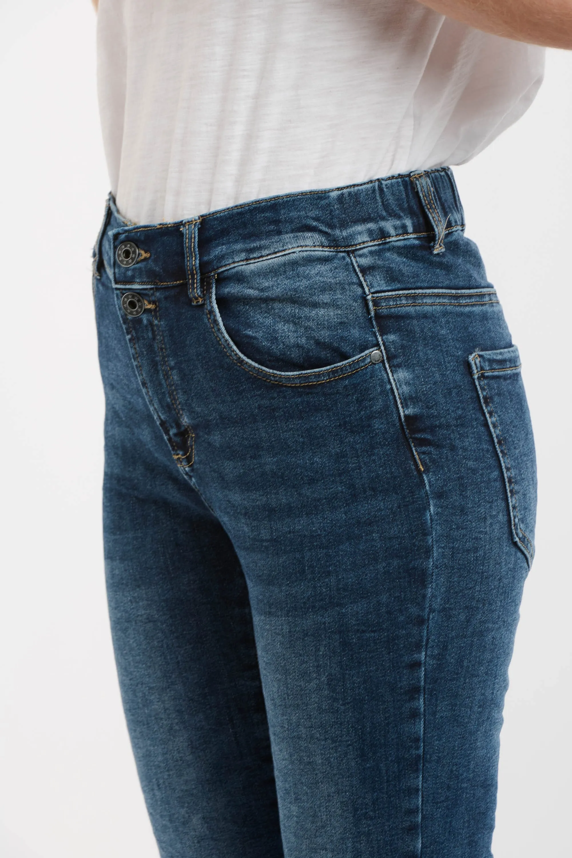 ITALIAN STAR Emma Stretch Jeans - Dark Wash Denim