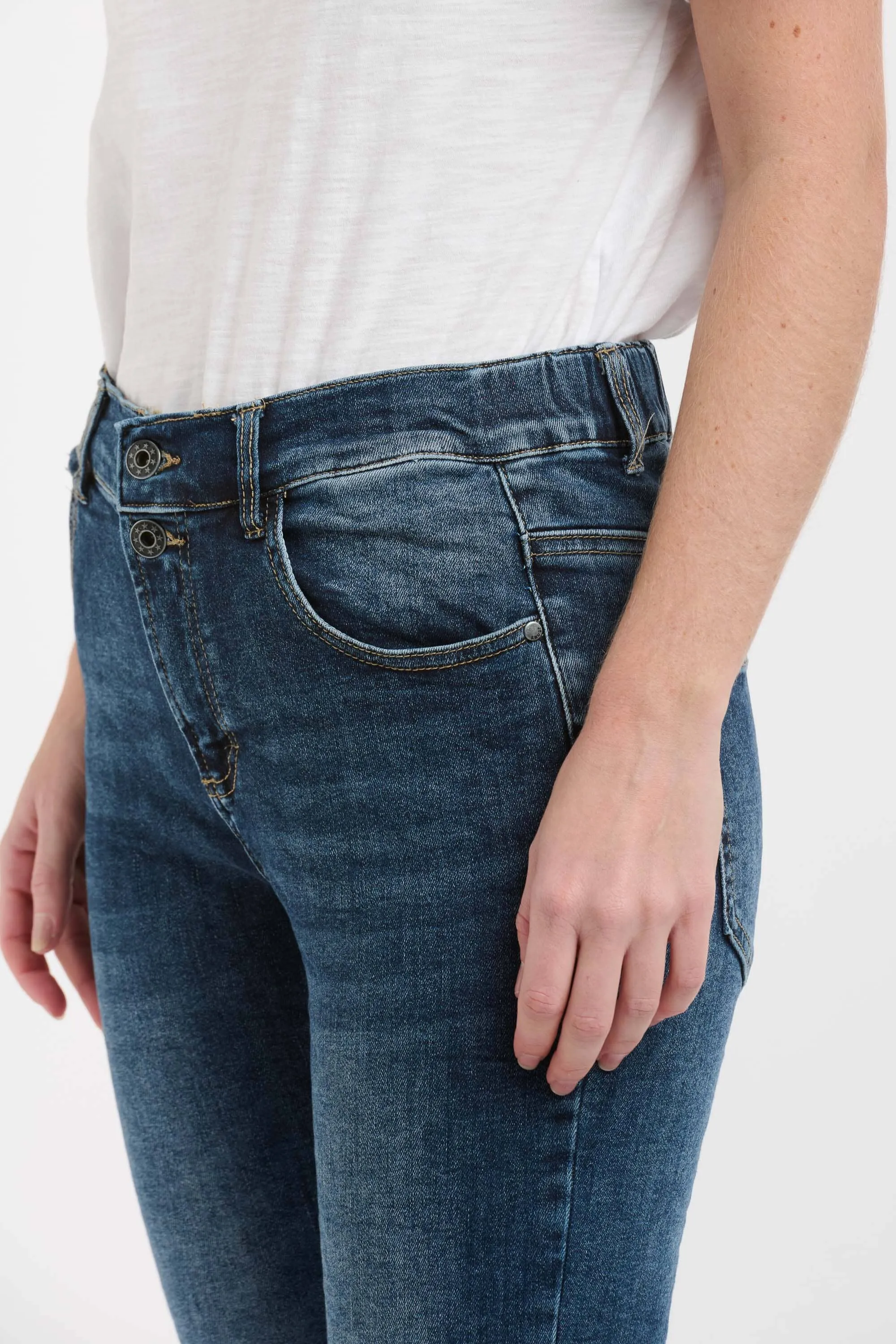 ITALIAN STAR Emma Stretch Jeans - Dark Wash Denim