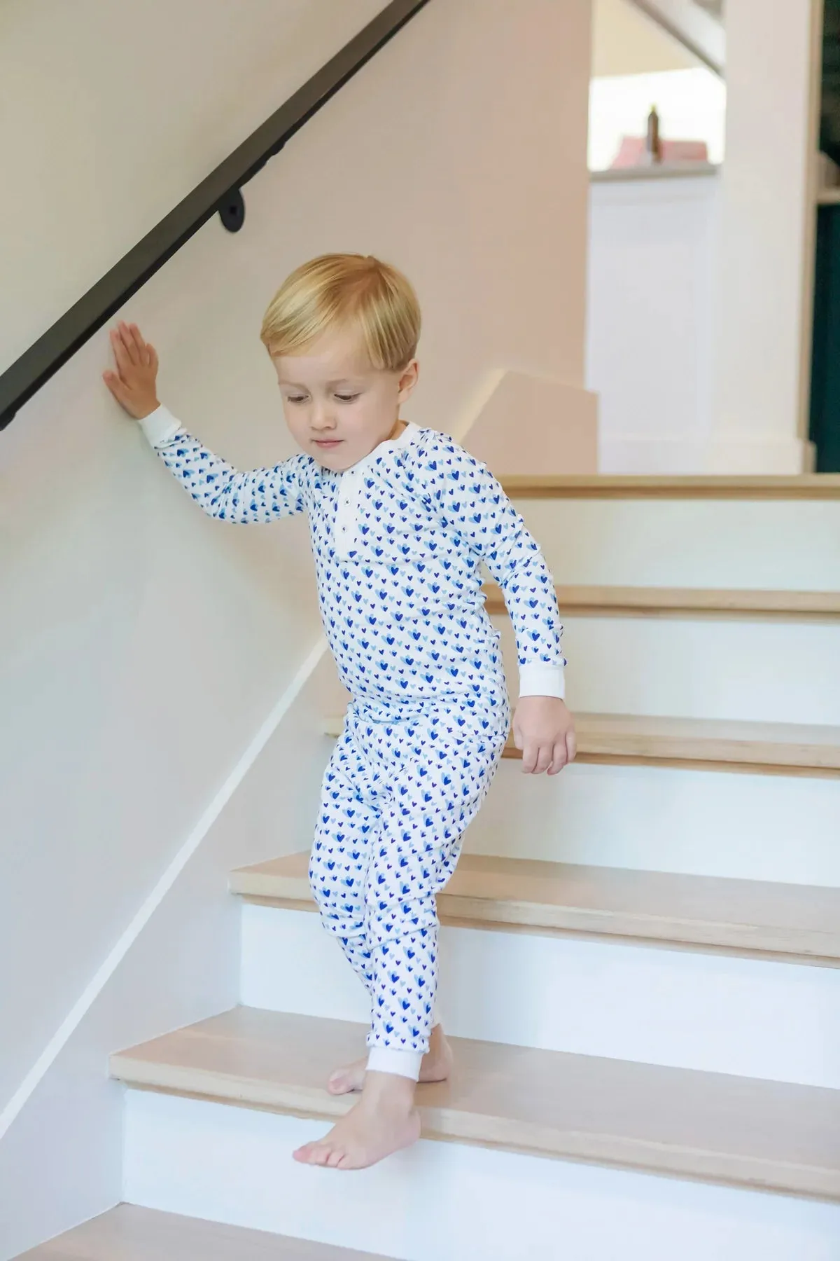 JACK BOYS' PAJAMA PANT SET - HEART TO HEART BLUE
