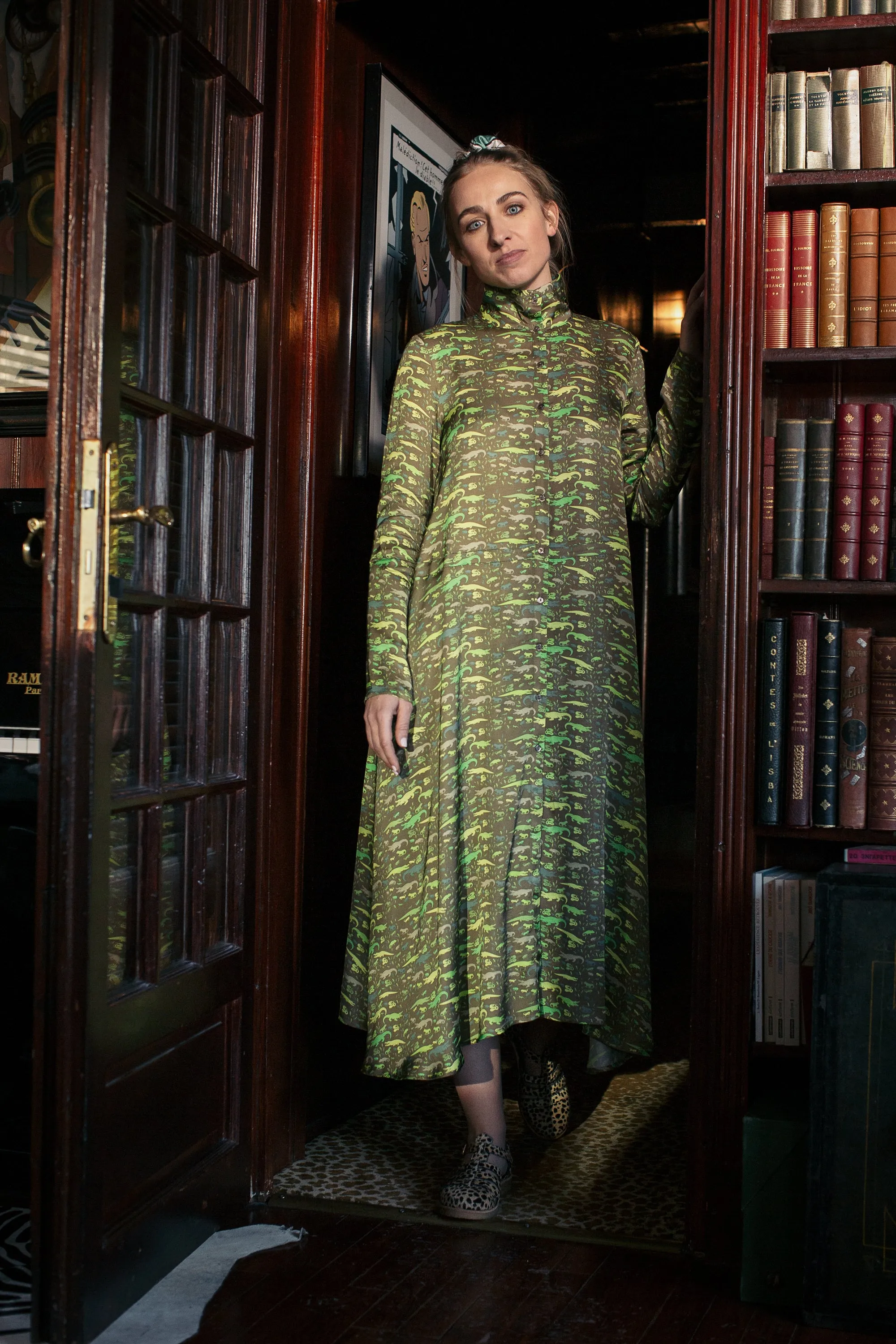 Java dress in Eat Your Greens print