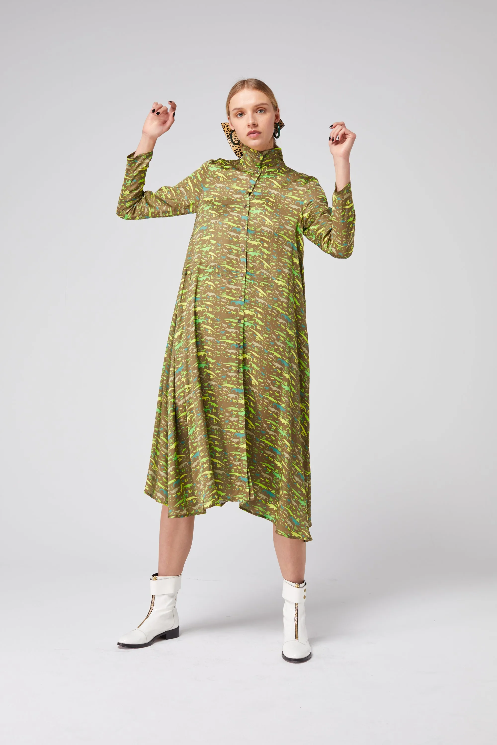 Java dress in Eat Your Greens print