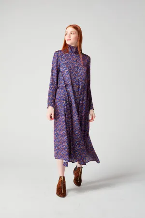 Java dress in navy blue Messy Dots