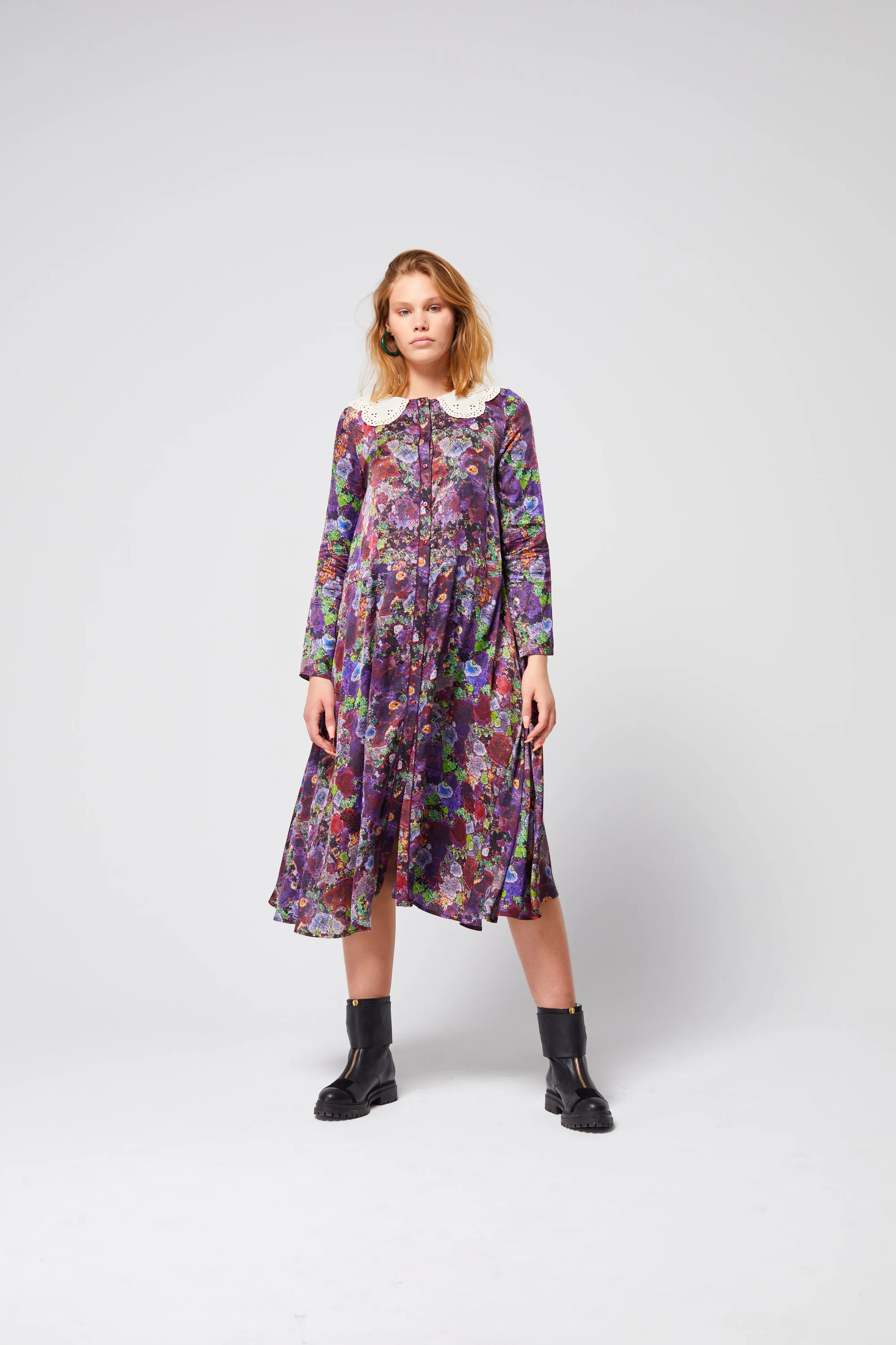 Java dress in Purple Lichen print