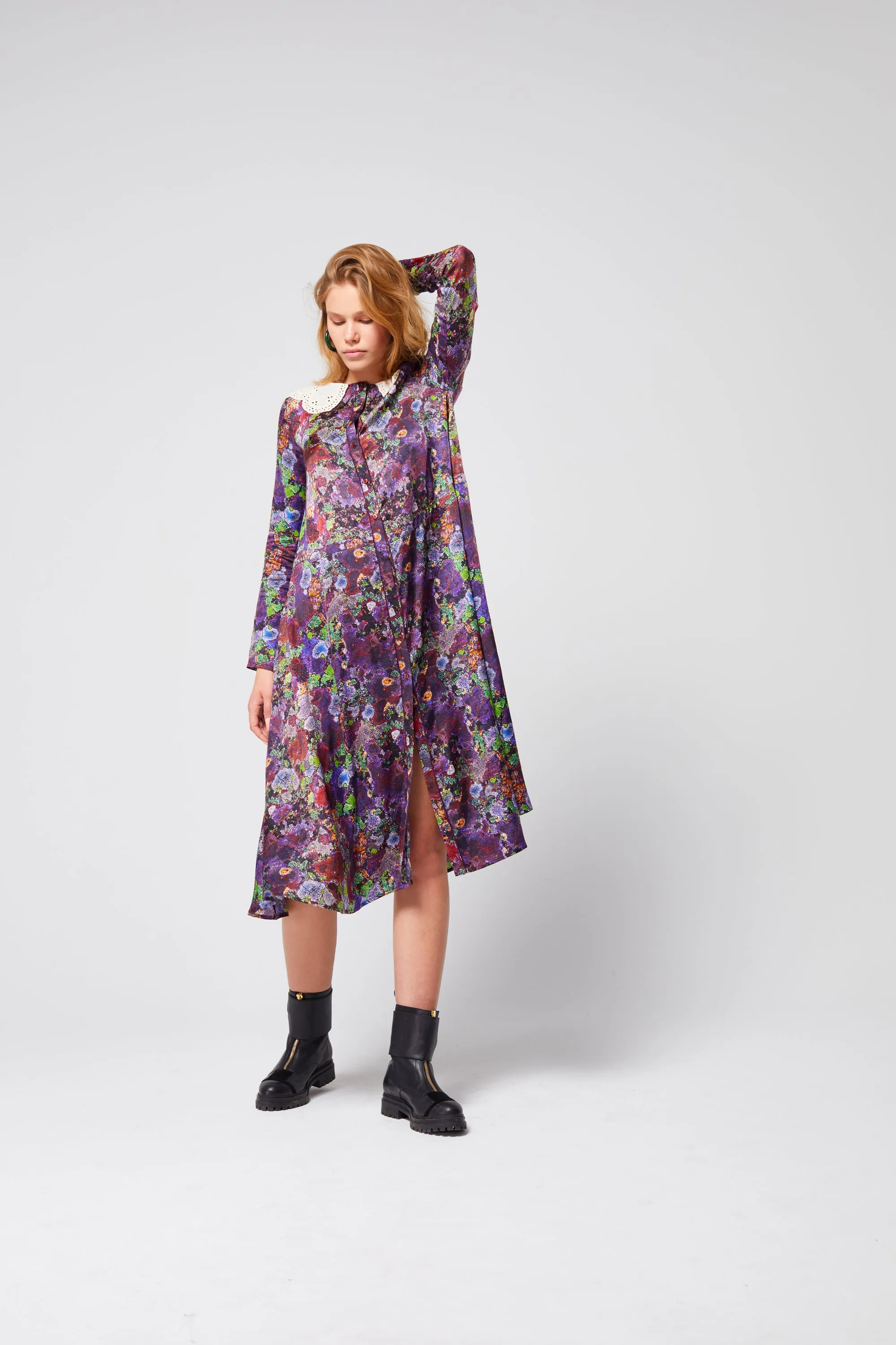 Java dress in Purple Lichen print