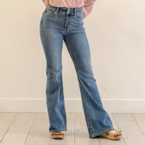 Jenny Double Button High Rise Flares Regular & Plus Sizes