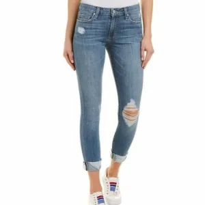 Joe’s Jeans Icon Rhea distressed rolled cropped