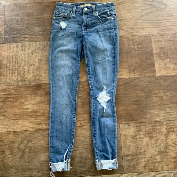 Joe’s Jeans Icon Rhea distressed rolled cropped