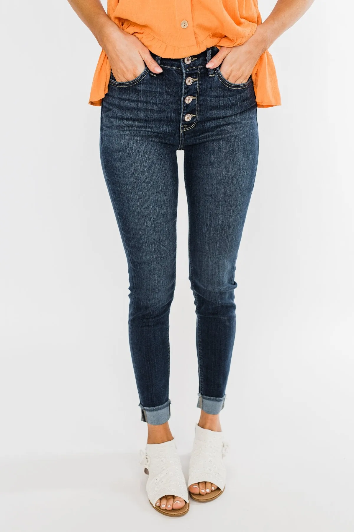 KanCan Button Fly Jeans- Denise Wash