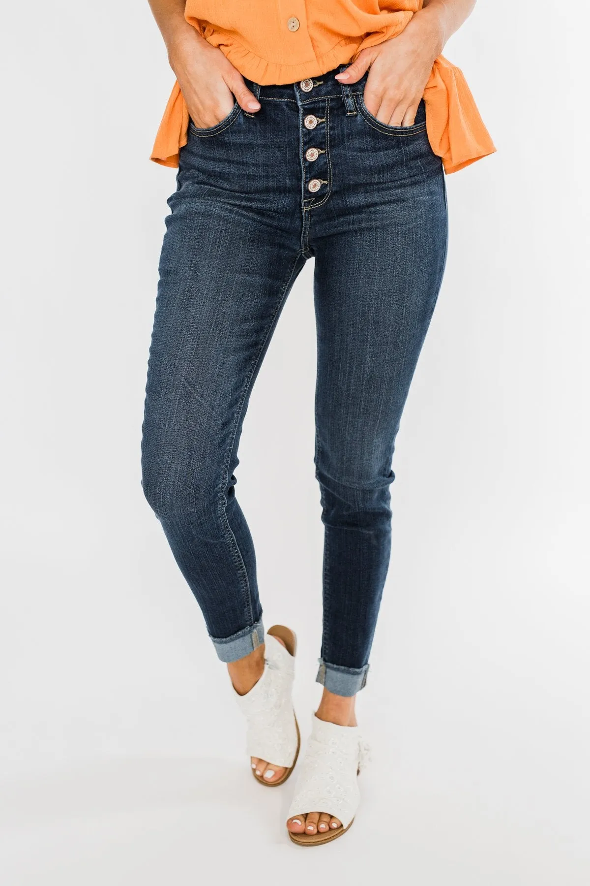 KanCan Button Fly Jeans- Denise Wash