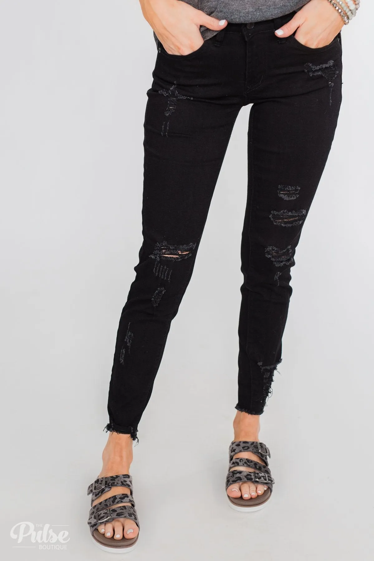 KanCan Callie Jeans- Black Distressed
