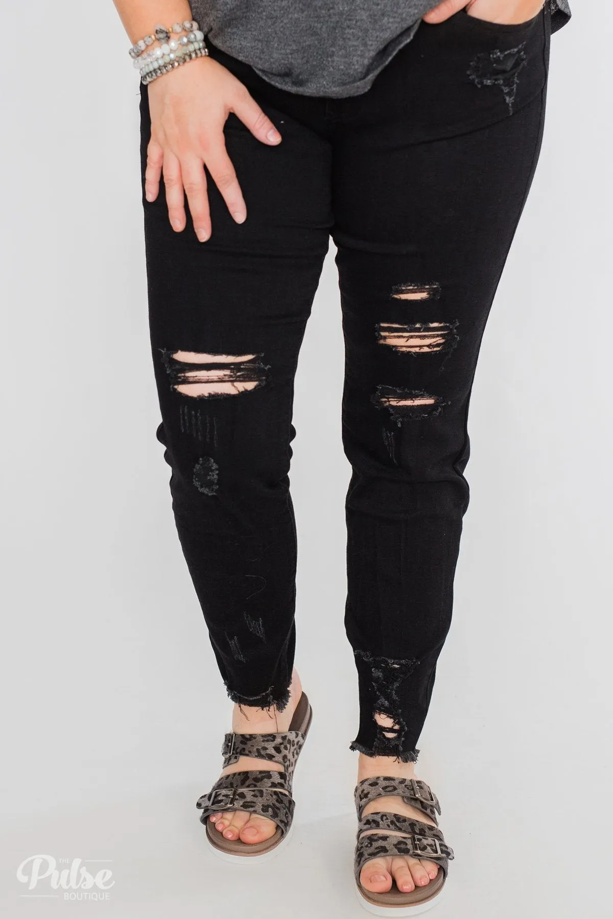 KanCan Callie Jeans- Black Distressed