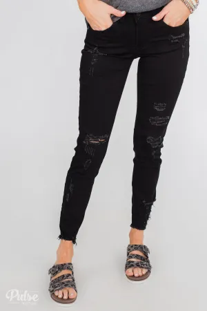 KanCan Callie Jeans- Black Distressed