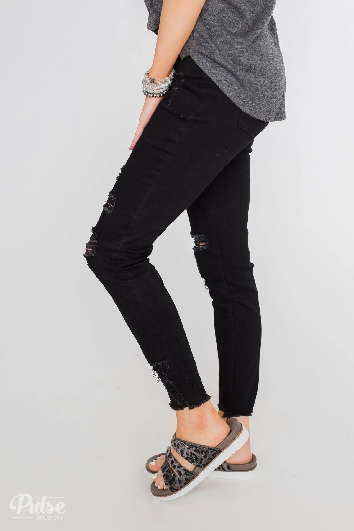 KanCan Callie Jeans- Black Distressed