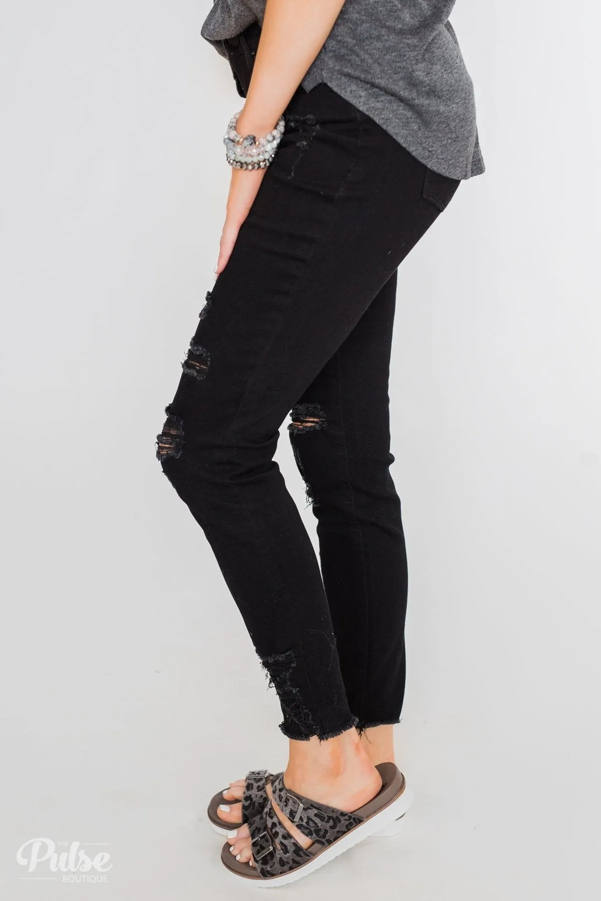 KanCan Callie Jeans- Black Distressed