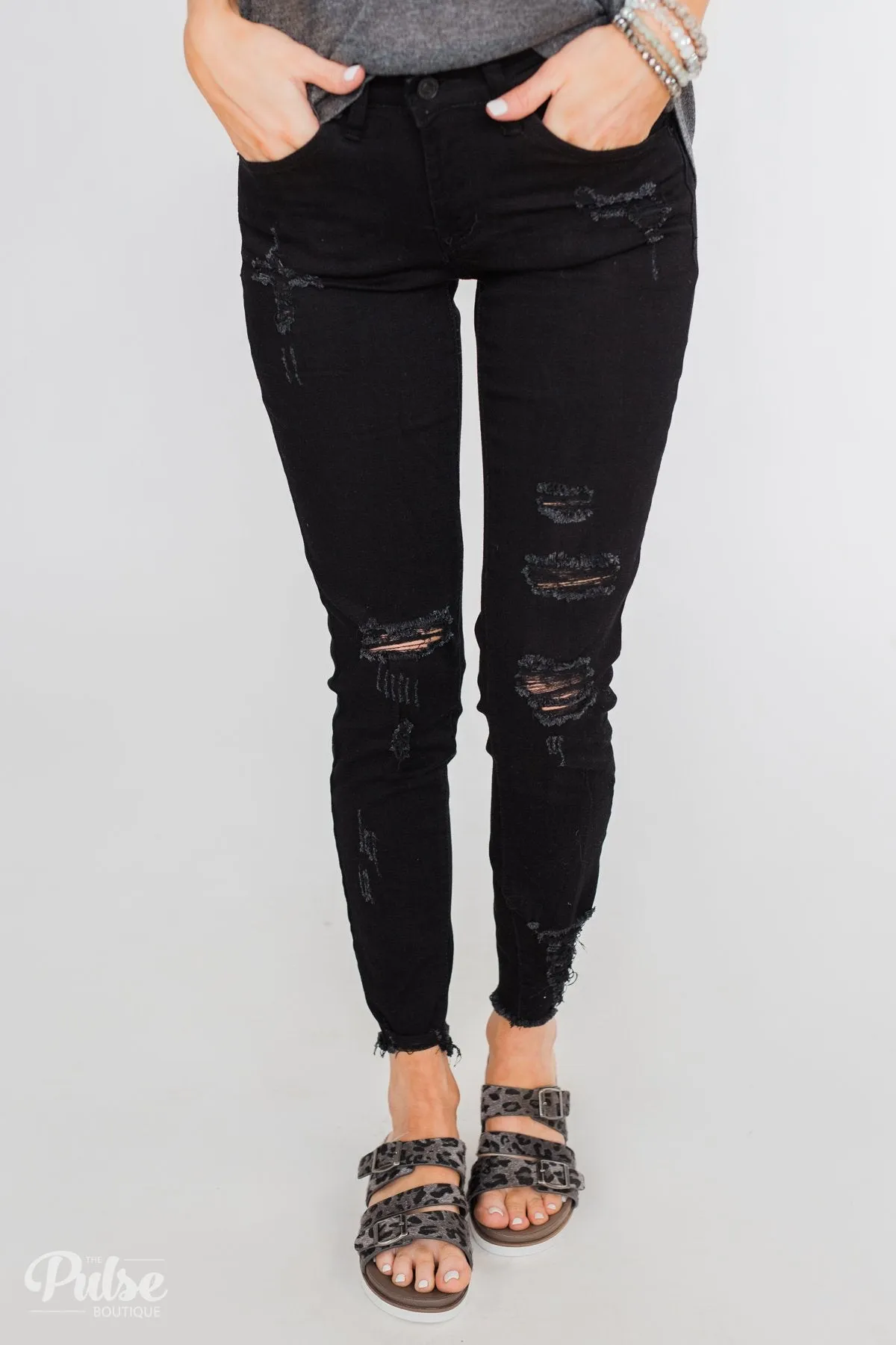 KanCan Callie Jeans- Black Distressed